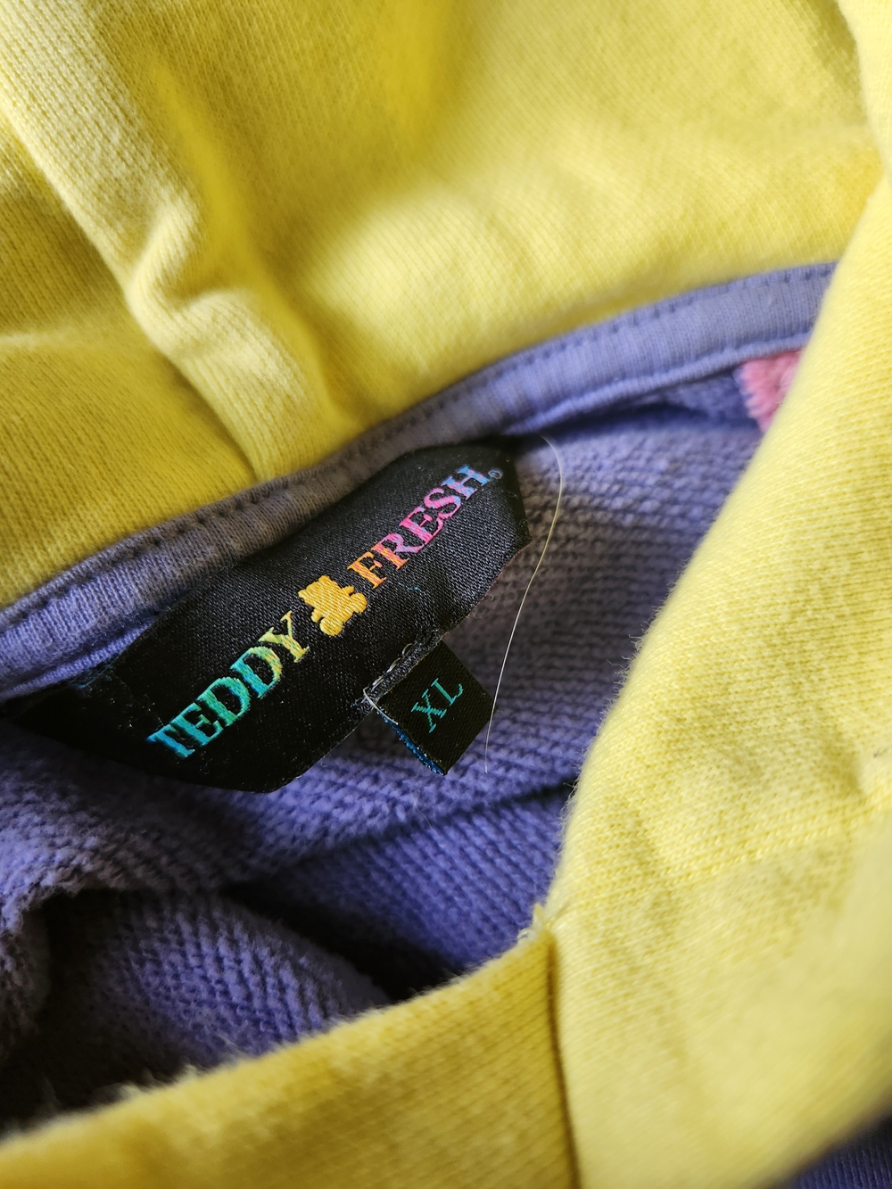 Teddy Fresh Colorblock Hoodie in Purple, Pink, Mint & Yellow - Picture 14 of 15